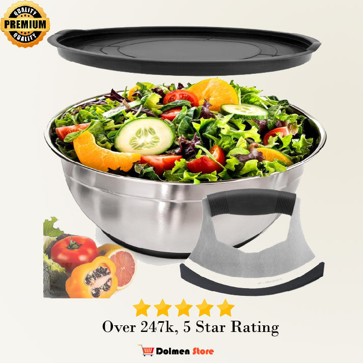 Stainless Steel Salad Cutter Bowl